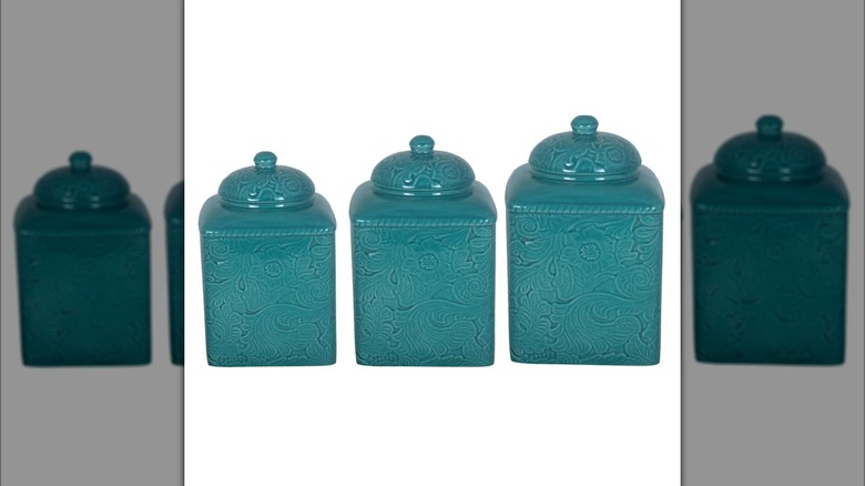 Product image of HiEnd Accents Savannah Floral Damask Ceramic Canister Set