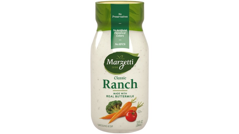 A jar of Marzetti Classic Ranch on a white background