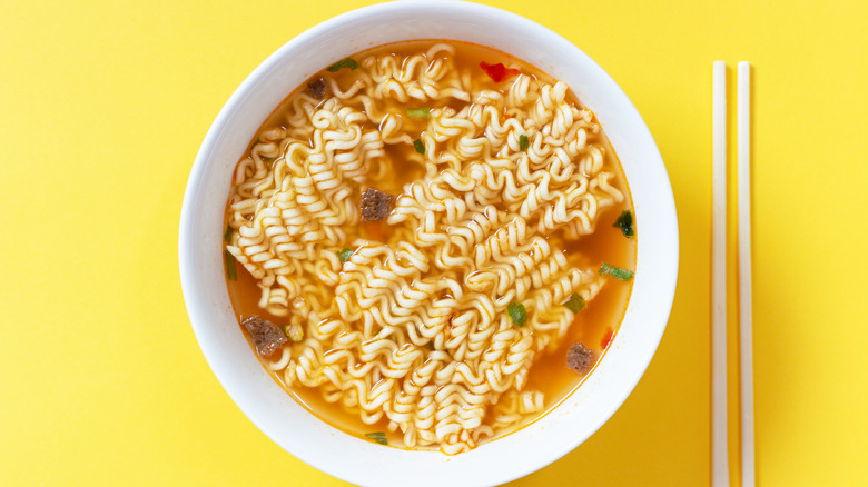 instant ramen noodles in a bowl
