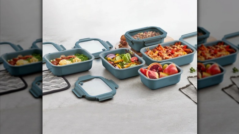 Safdie & Co. ceramic containers with food