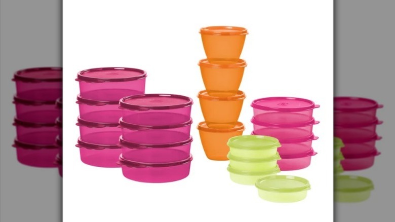 Tupperware 40 piece set on white background