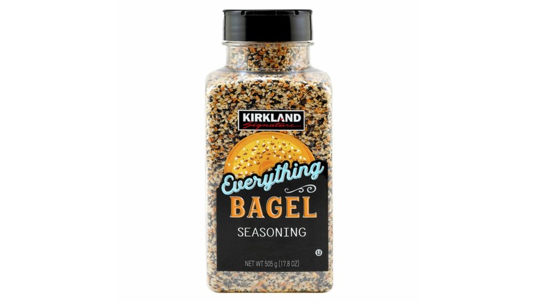 container of Kirkland Signature Everything Bagel Seasoning