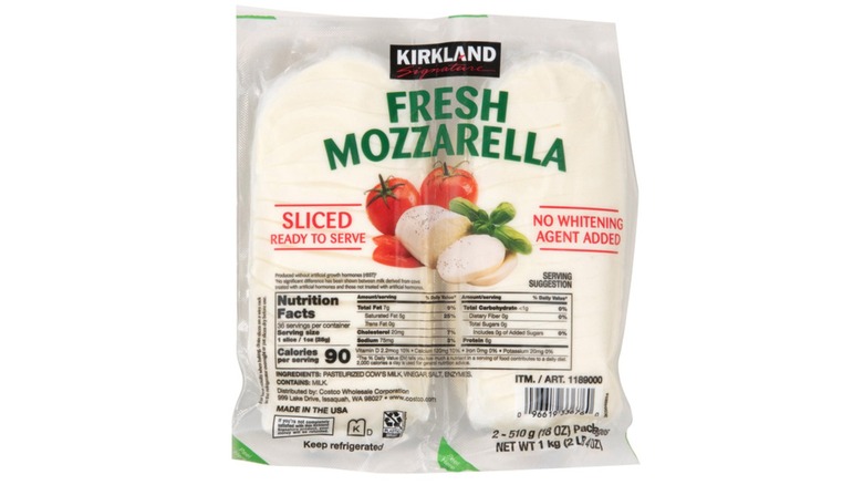 package of Kirkland Signature Fresh Mozzarella