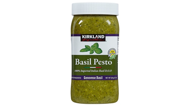 jar of Kirkland Signature Imported Basil Pesto