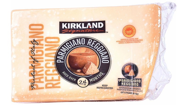 package of Kirkland Signature Italian Parmigiano Reggiano