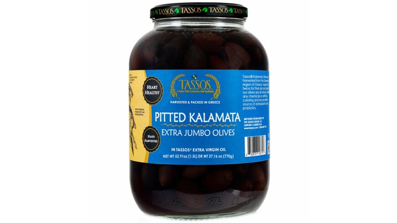 jar of Tassos Pitted Kalamata Olives