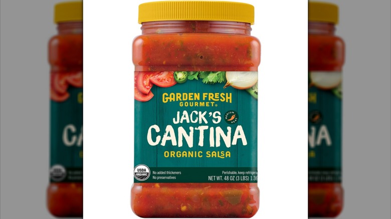 A jar of Garden Fresh-brand Jack's Cantina Organic Salsa
