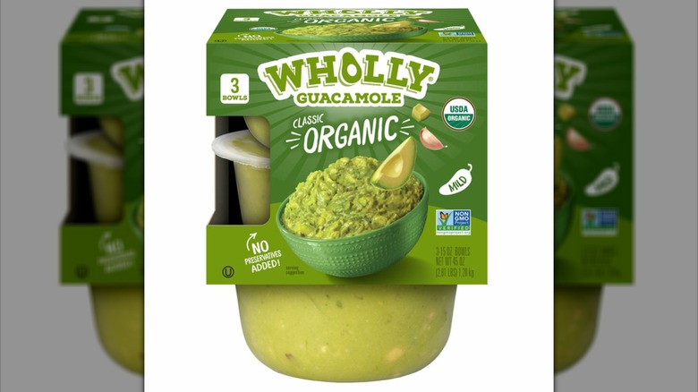 A package of Wholly Guacamole Organic Mild Guacamole