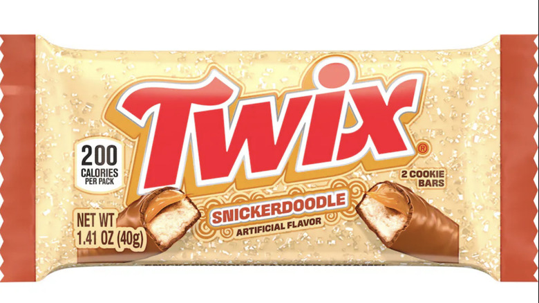 Snickerdoodle Twix on white background