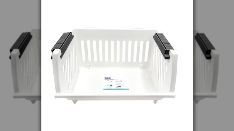 Stackable basket on white background