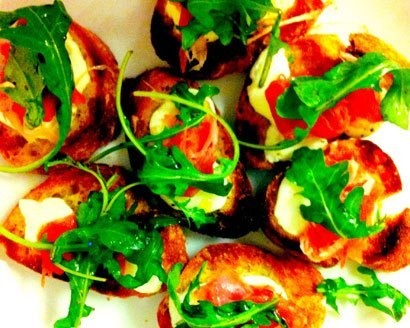 Prosciutto and Arugula Crostini
