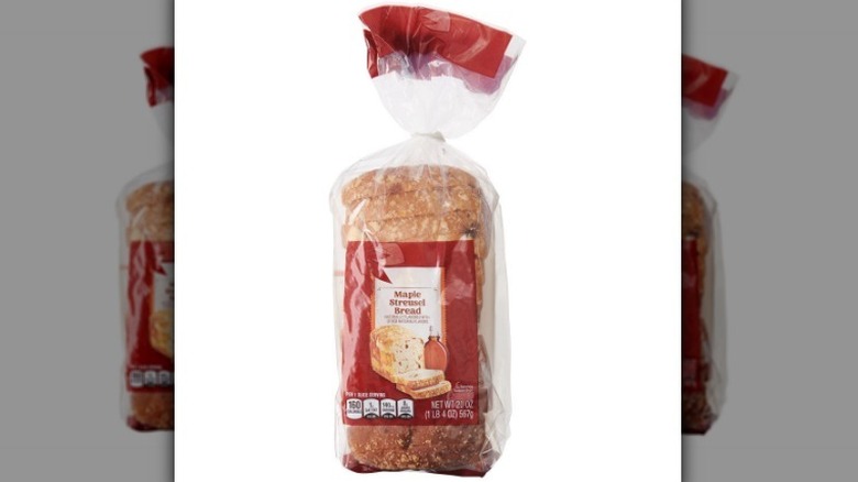 Maple bread loaf on white background