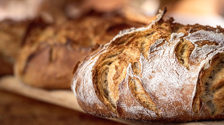 Freshly baked sourdough bread