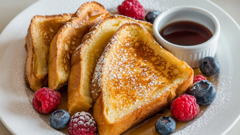 Close-up on a plate of French toast