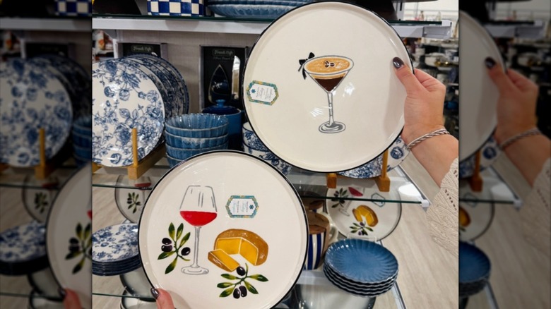 Artsy dessert and appetizer serving plates at HomeGoods