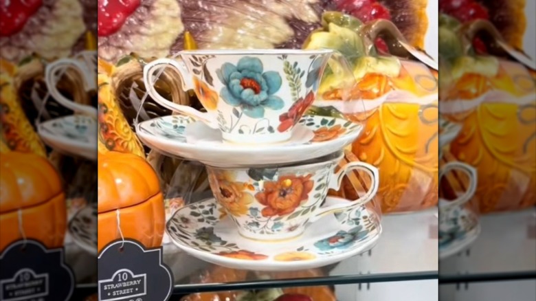 Floral autumn teacups at HomeGoods