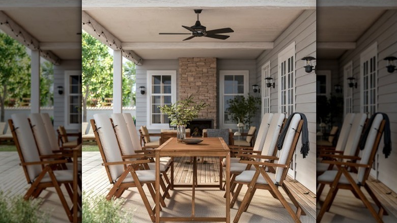 NAMMARO six person table set in outdoor space
