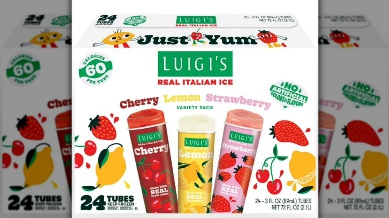 Luigi's Italian ice variety pack on white background