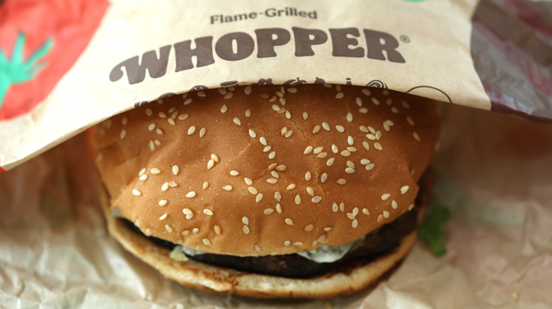Burger King Whopper with sesame-seeded bun