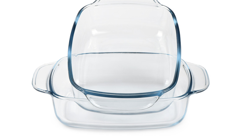 Stacked glass baking dishes