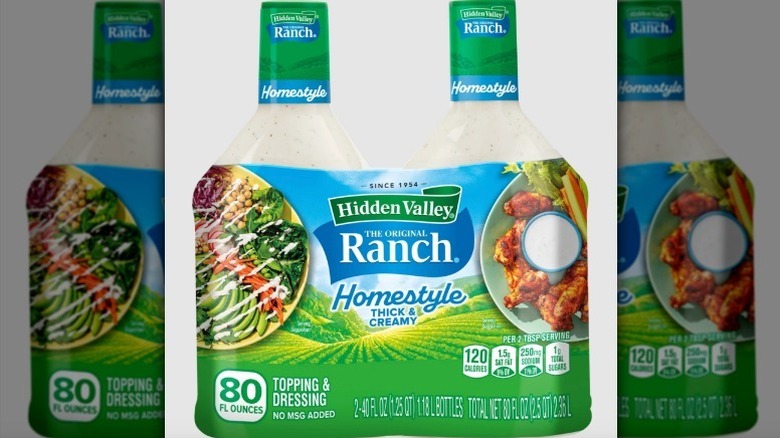 Two pack of Hidden Valley ranch on white background