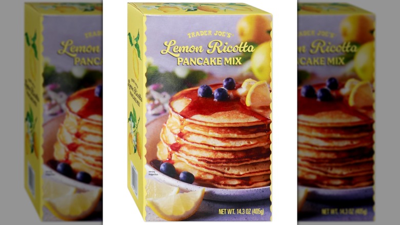 Lemon ricotta pancake mix on a white background