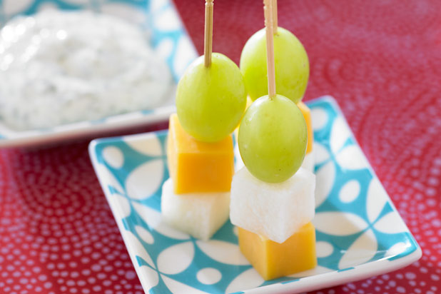 10. Grape, Cheddar, and Jicama Skewers