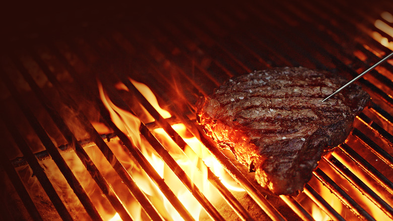 Flame-grilled steak