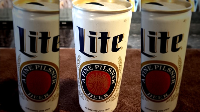A vintage 1970s can of Miller Lite