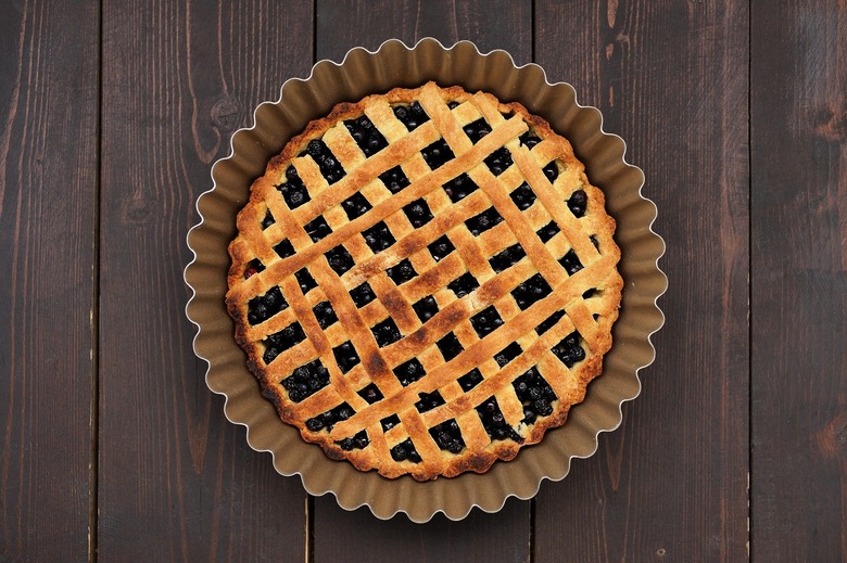 Lattice-Top Blueberry Pie