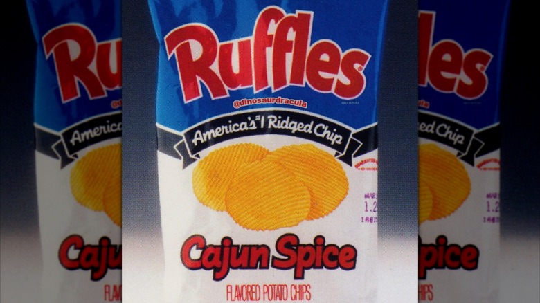 A bag of Cajun Spice Ruffles