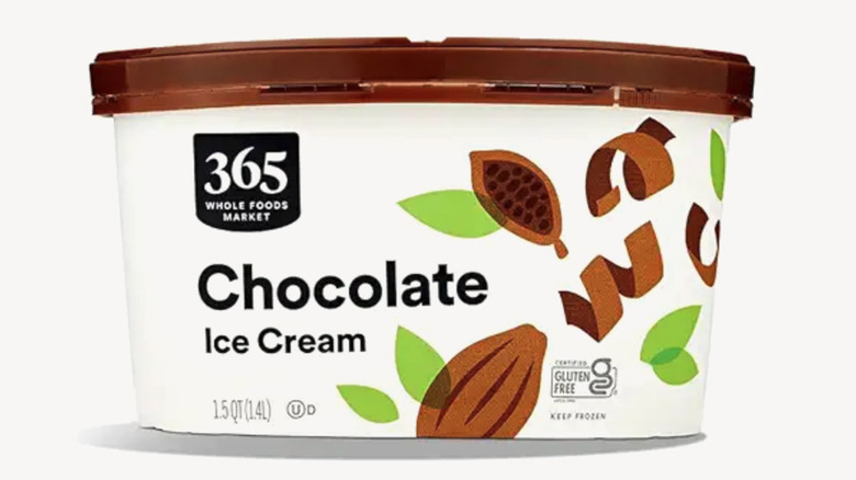 365 chocolate ice cream on white background