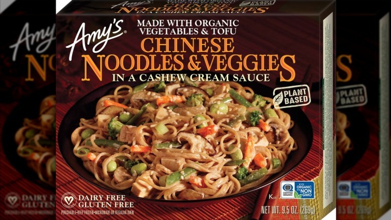A pack of Amy's Chinese Noodles & Veggies in a Cashew Cream Sauce