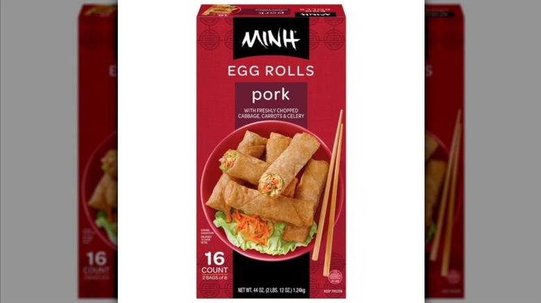 A pack of Minh frozen Pork Egg Rolls