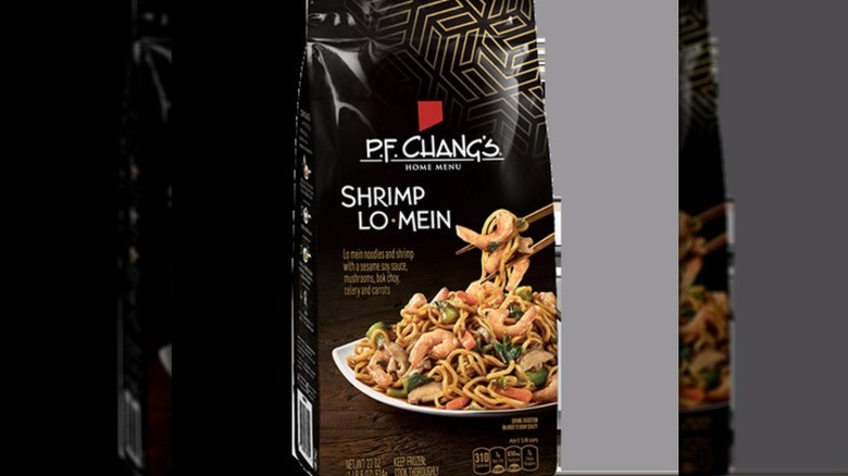 A pack of P.F. Chang's Frozen Shrimp Lo Mein