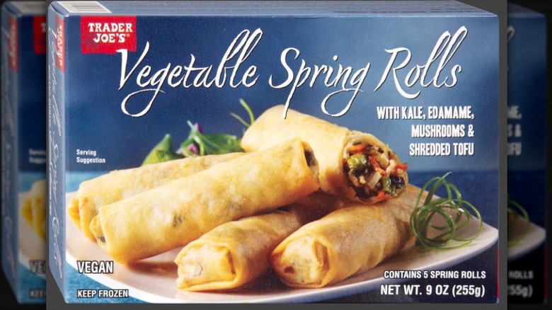 A pack of frozen Vegetable Spring Rolls by Trader Joe's