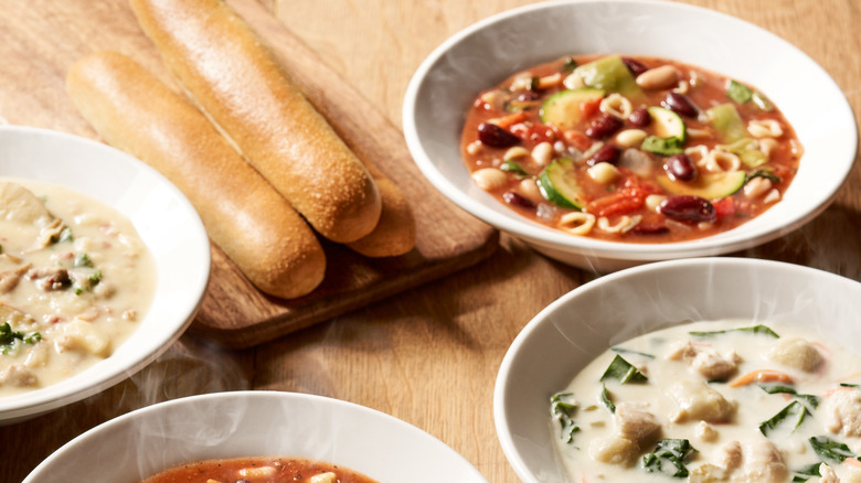 soup and breadsticks