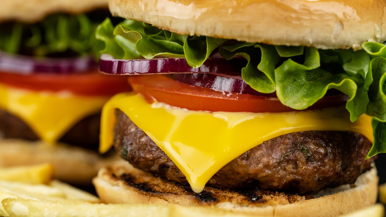 American cheese on burgers