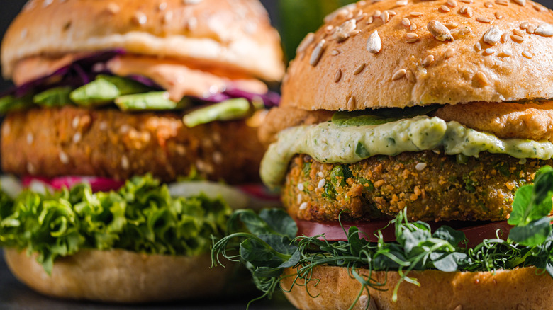 Two quinoa burgers