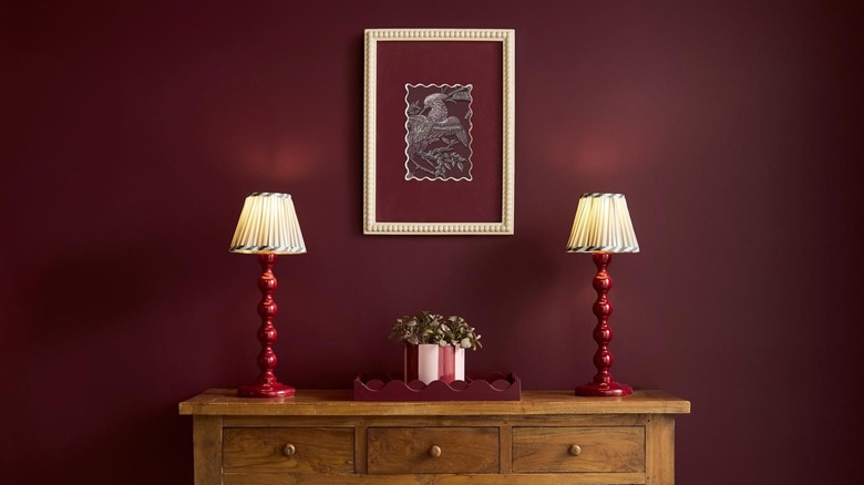 Walls painted in Graham & Brown Divine Damson