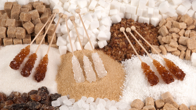 rock candy and sugar cubes