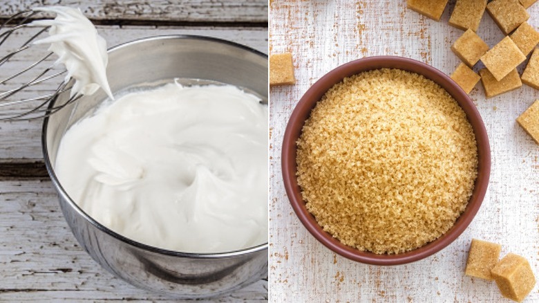 Whipped cream and brown sugar