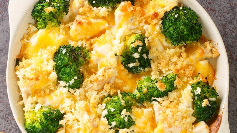 Ritz crackers on casserole