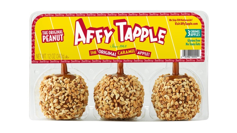 A package of 3 Affy Tapple Caramel Apples