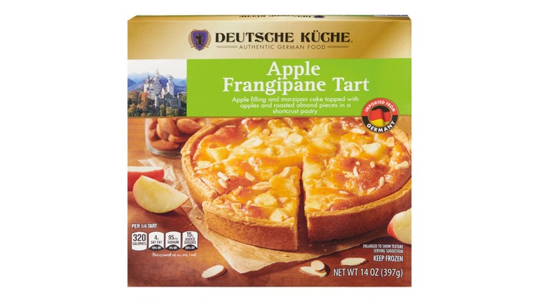 A boxed Deutsche Küche Apple Frangipane Tart