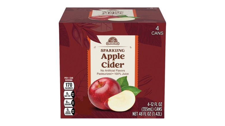 A box of Nature's Nectar Sparkling Fresh Cider (4 cans)