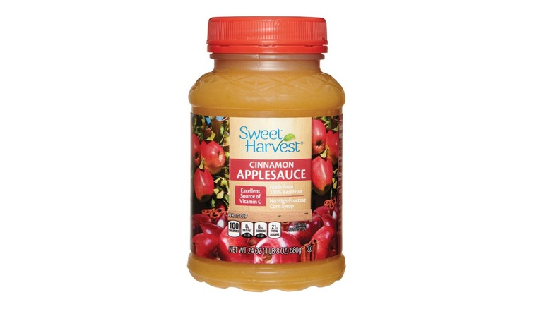A jar of Sweet Harvest Cinnamon Applesauce