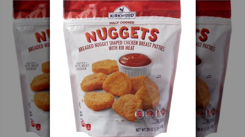 Chicken nuggets on white background