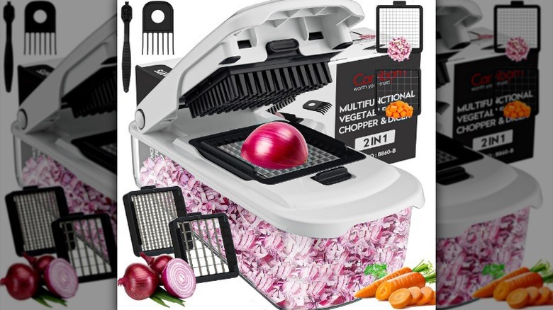 Veggie chopper on white background