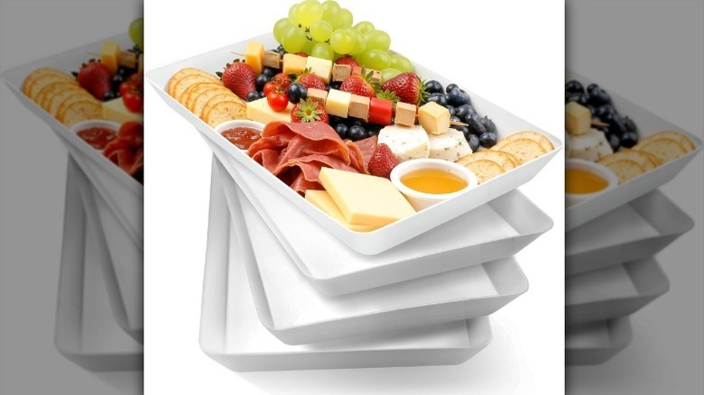4 piece serving tray set on white background